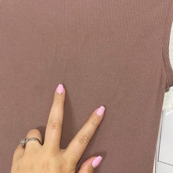 House of Harlow Ribbed Mock Neck Midi Modal Dress-S - Picture 6 of 9